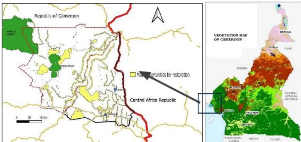 Figure 3: Sanaga - Kadey watershed and opportunities for restoration