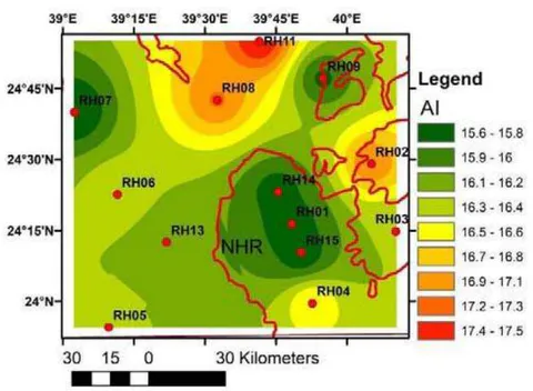Figure 9: 5 km depth slices for selective crustal rheological parameters under the Northern Harrat Rahat (base data after Tang et al., 2019)