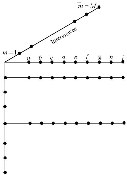 Fig. 1: Reply-cube to define the performance variables and determine the performance vectors of interviewees.
