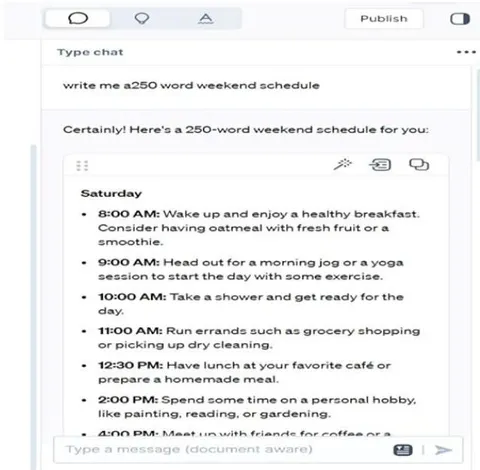 Figure 5: A learner caught ideas from AI in Type's chat box