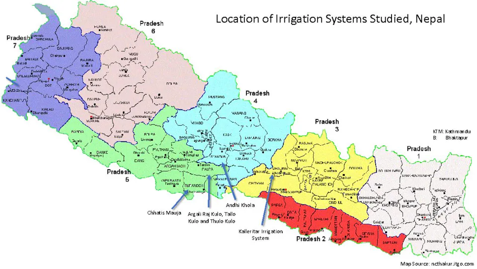 Figure 1: Location map of the systems Table 1: Key features of case study irrigation systems