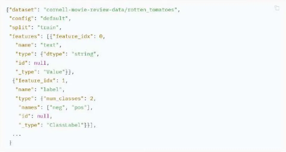 Figure 4: First row from the data dictionary Totten Tomatoes. [25]