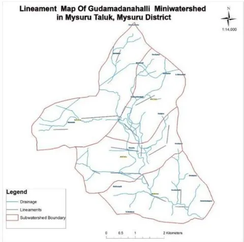 Fig. 7: Lineament of Gudumadanahalli materials