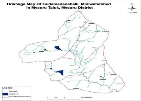 Fig. 14: Drainage map of Gudamadanahalli