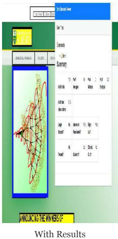 Figure 6: Output of the Extension for the Homepage of the Website "University of Alberta"