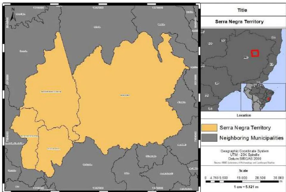 Figure 1: Map showing the Serra Negra study area, Brazil