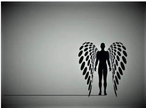 Fig. 6: The angel: a man with wings allowing him to ascend into the air